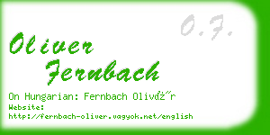 oliver fernbach business card